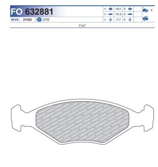 FO 632881, Колодки тормозные дисковые (Front)