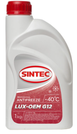 613500, Антифриз Sintec LUX G12+ 1кг (красно-оранжевый)