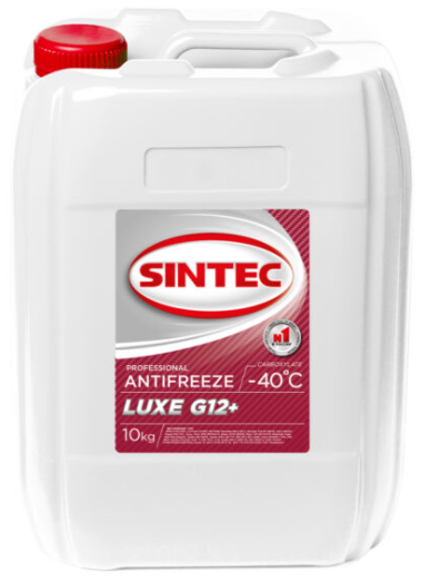 756665, Антифриз Sintec LUX G12+ 10кг (красно-оранжевый)