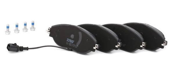 GDB2114, Комплект тормозных колодок,+ датчик SKODA,VW 12->(Front) sys.TRW