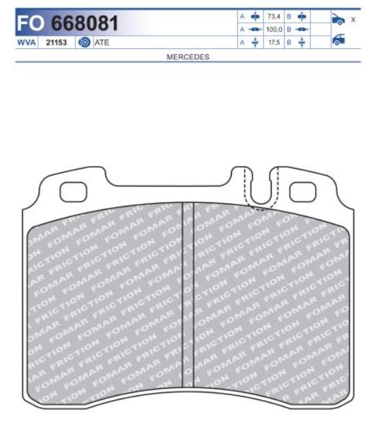 FO 668081, Комплект тормозных колодок, MERCEDES-BENZ  E-CLASS (W124) Front