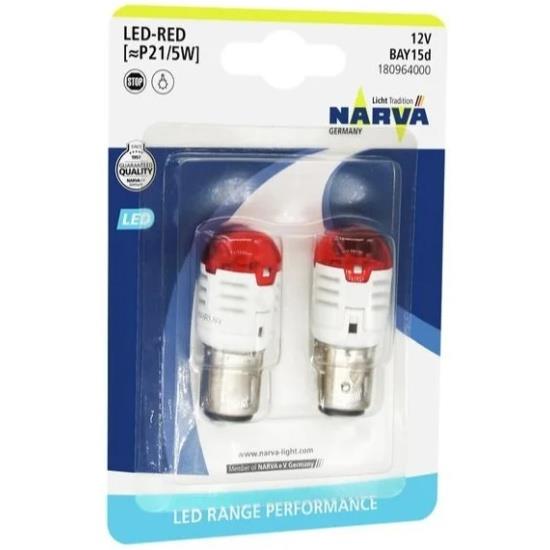 18096, Лампа LED P21/5 RED 0.8W/1.75W BAY15D (2 шт.)