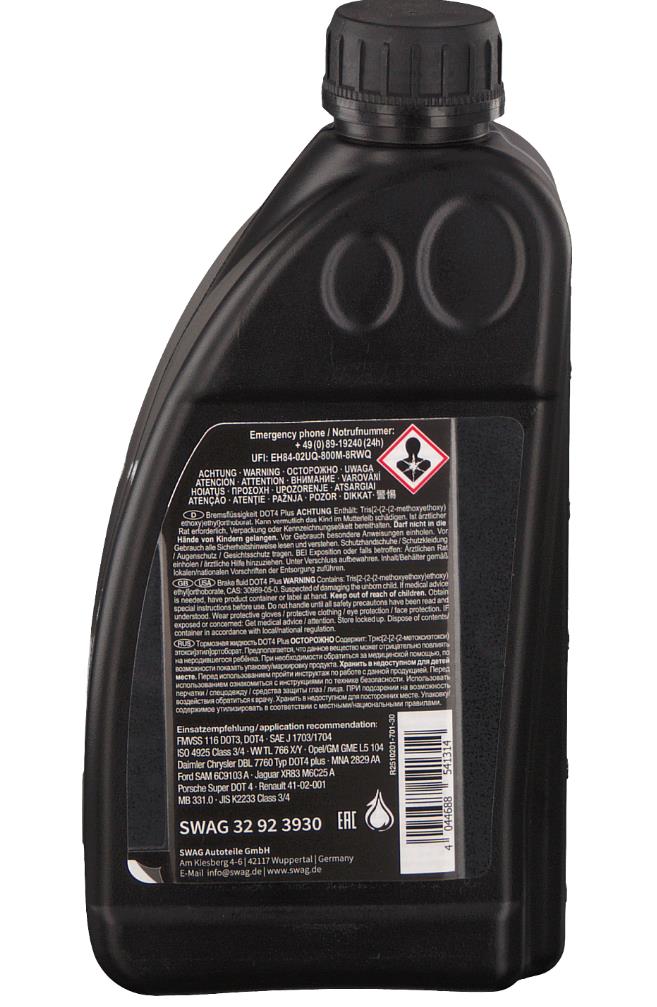 32 92 3930, Тормозная жидкость DOT 4 Plus 1L (t=180°)