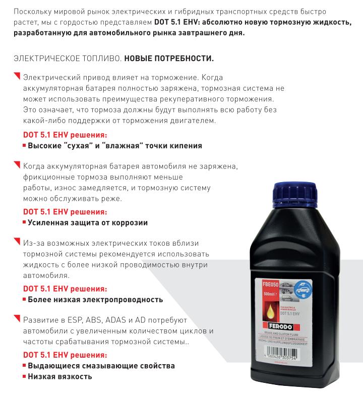 FBE050, Тормозная жидкость  (for hybrid auto) DOT 5.1 EHV 500ml