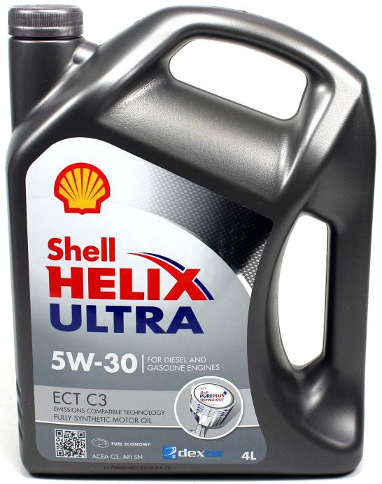 5W30 Helix Ultra ECTC3, Mасло моторное SHELL 4л