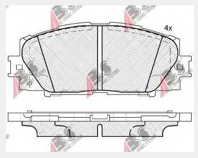 37755, Комплект тормозных колодок, LEXUS CT / PRIUS (Front) sys.Akebono