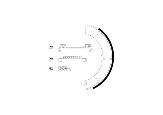 91066800, Комплект тормозных колодок, стояночная c комлектующ M-BENZ,VW (Rear)