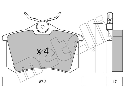 22-0100-1, Комплект тормозных колодок, дисковый тормоз (Rear)