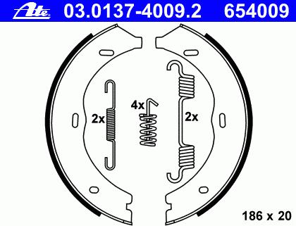 03.0137-4009.2, Комплект тормозных колодок, стояночная тормозная система