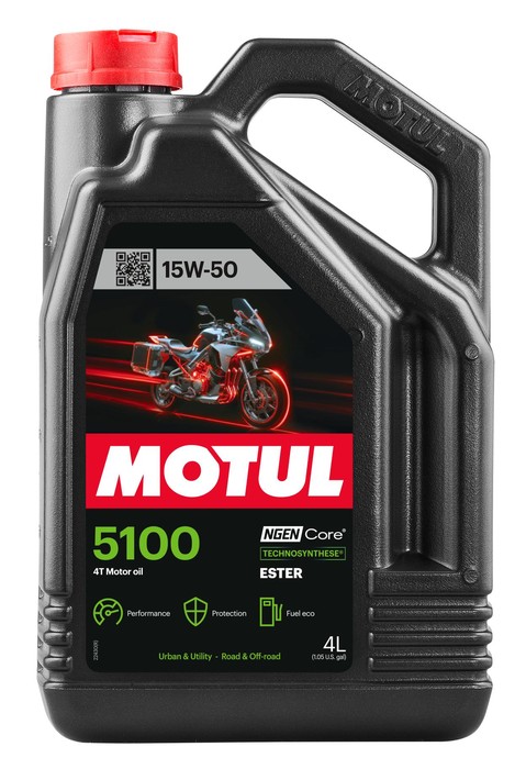 15W50 4T 5100 4L, Масло для мототехники (104083) Motul