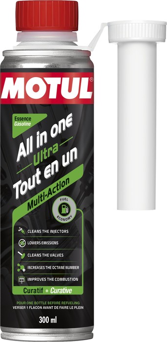 All in one ultra gasol, Многофункциональная присадка для бензина 300мл (112131) Motul