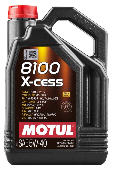 5W40 8100 X-CESS 4L, Масло моторное (104256) Motul